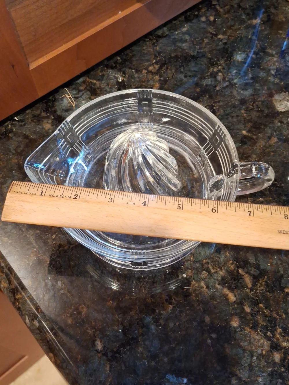 Vintage Hazel Atlas Glass Juicer Criss Cross Pattern